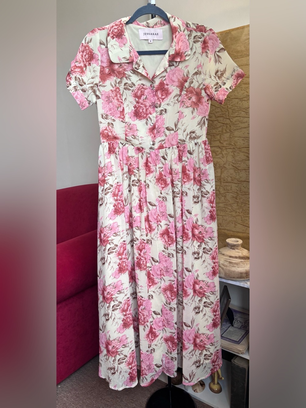 JessaKae Pink Floral Maxi Dress